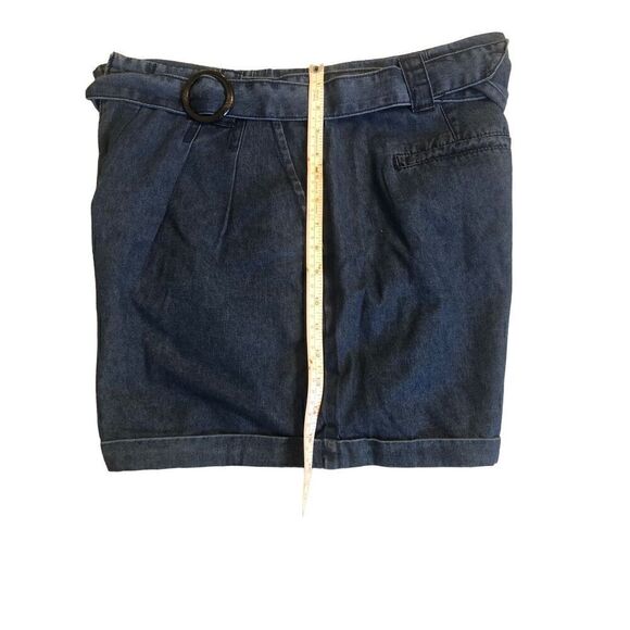 Brand New Anthropologie Avec Les Filles Belted Pleated Denim Shorts Size 14 - Picture 11 of 14